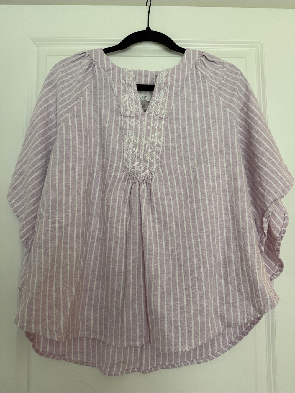 Cupio Lavender & White Striped Tunic Top